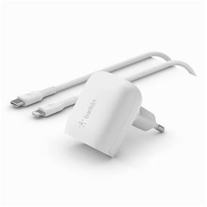 Belkin BOOST CHARGE™ 20W USB-C Power Delivery PPS nástěnná nabíječka + 1m USB-C na lightning kabel, bílá