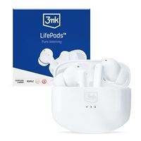 3mk bezdrátová stereo sluchátka LifePods, stereo, nabíjecí pouzdro, bílá