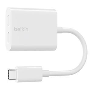 Belkin USB-C adaptér/rozdvojka - USB-C napájení + USB-C audio / nabíjecí adaptér, bílá
