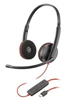Poly Blackwire C3220 náhlavní souprava, USB-C, stereo (Bulk), černá + pouzdro