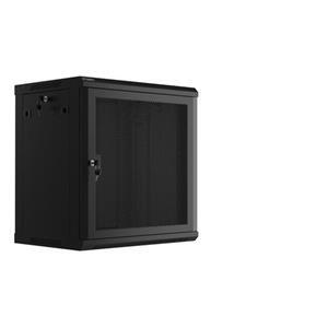 LANBERG Nástěnná jednodílná skříň 19", 12U/600x450, (v rozloženém stavu), perforované dveře, černá (RAL9004)
