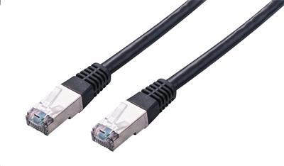 Kabel C-TECH patchcord Cat5e, FTP, černý, 1m