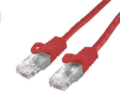 Kabel C-TECH patchcord Cat6, UTP, červený, 1m