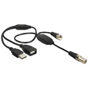 Delock Antenna Cable F Jack &gt; F Plug with phantom power 5 V via USB 22 cm