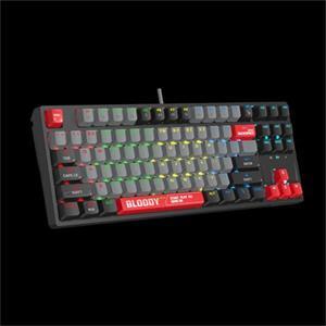 A4tech Bloody Klávesnice S87, herní klávesnice, mechanická, drátová, Red Switch, CZ/SK, Černá