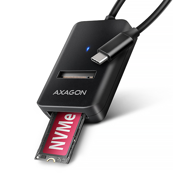 AXAGON ADM2-CM USB-C 10Gbps - M.2 NVMe &amp; SATA SSD adaptér, kabel USB-C 10cm