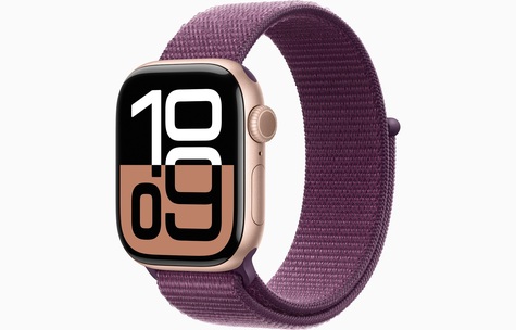 APPLE WATCH 10 - 46mm - Růžově zlatý hliník se švestkovým provlékacím řemínkem Cellular