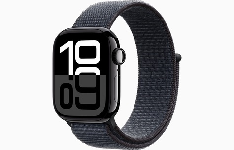 APPLE WATCH 10 - 46mm - Klavírně černý hliník s inkoustově provlékacím řemínkem Cellular