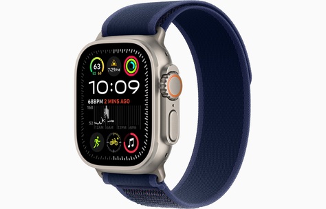 APPLE WATCH ULTRA2 - 49mm - Přírodní titan s modrým trailovým tahem S/M