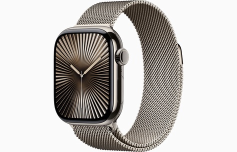 APPLE WATCH 10 - 42mm - Přírodní titan s přírodním milánským tahem M/L Cellular