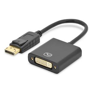 Digitus kabelový adaptér DisplayPort, DP - DVI (24 + 5) M / F, 0,15 m, bez blokování, kompatibilní s DP 1.1, CE, bl