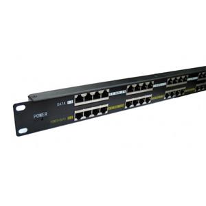 MaxLink POE panel 16 portů, 1U pro rack 19", stíněný