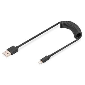 DIGITUS Kabel USB A na Lightning Spirálový MFI C89 TPU USB 2.0, PD20W Max.