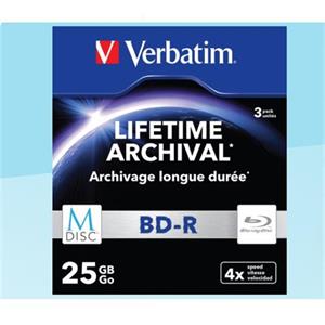 VERBATIM M-DISC BD-R SL 25GB, 4x slim case 3 ks
