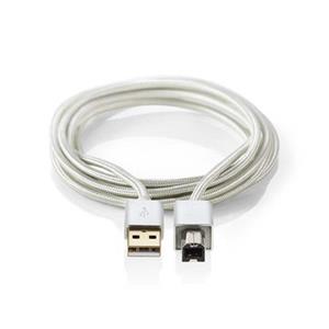 Nedis CCTB60100AL20 - USB 2.0 kabel | A Zástrčka - B Zástrčka | 2 m | Hliník