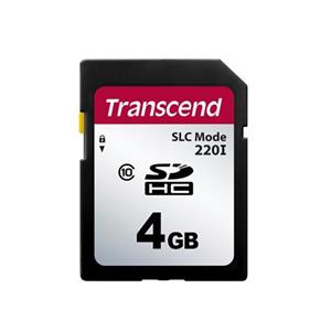 Transcend 4GB SDHC220I (Class 10) MLC průmyslová paměťová karta (SLC mode), 22MB/s R,20MB/s W, černá