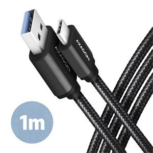 AXAGON BUCM3-AM10AB, SPEED kabel USB-C  USB-A, 1m, USB 3.2 Gen 1, 3A, ALU, oplet, černý