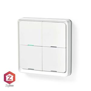 Nedis ZBWS40WT - SmartLife nástěnný vypínač | Zigbee 3.0 | Nástěnný Držák | Android™ / IOS | Plast | Bílá
