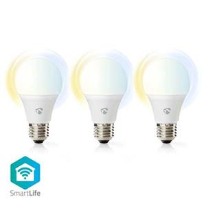 Nedis WIFILRW30E27 - SmartLife LED žárovka | Wi-Fi | E27 | 806 lm | 9 W | Warm to Cool White | Android / IOS, /3ks /F