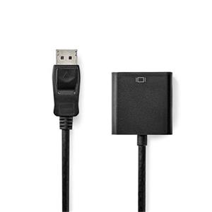 Nedis CCGB37351BK02- VGA kabel| DisplayPort Zástrčka - VGA Zásuvka | 0,2 m | Černá barva