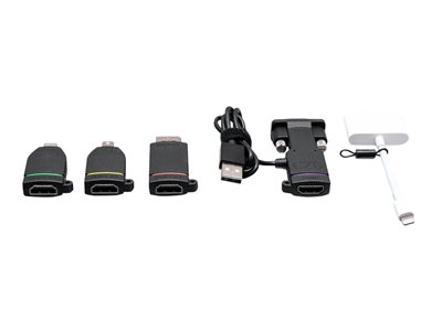 C2G Universal 4K HDMI Adapter Ring with Color Coded Mini DisplayPort, DisplayPort, USB-C, Lightning, and VGA
